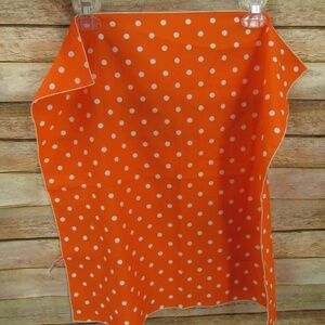 Ray Strauss Orange/White Polka Dot Scarf 21" x 21"